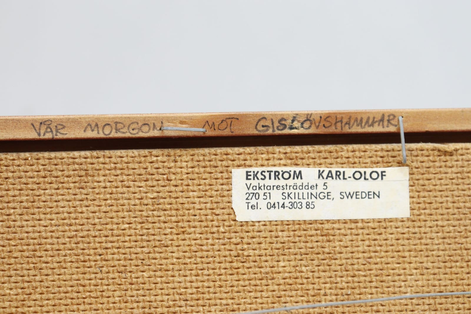 Karl-Olof Ekström, "Vårmorgon mot Gislövshammar", olja på pannå, signerad