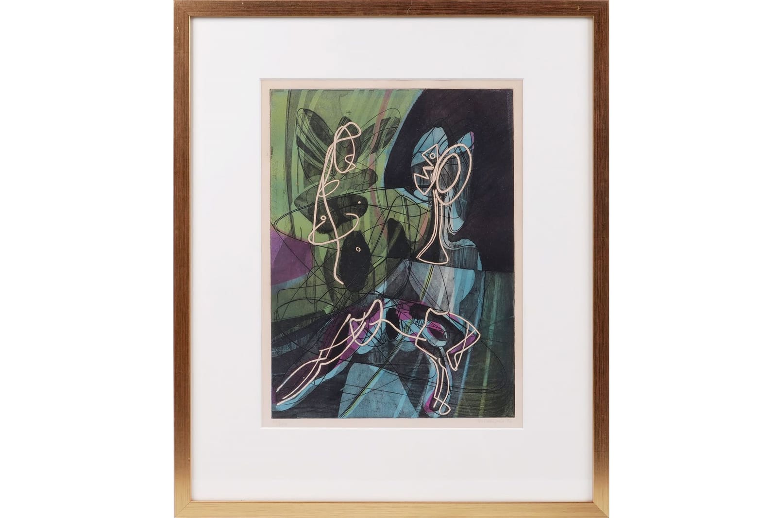 STANLEY WILLIAM HAYTER (Storbritannien, 1901-1988), färgetsning och akvatint "La leçon d'anatomie", 1954