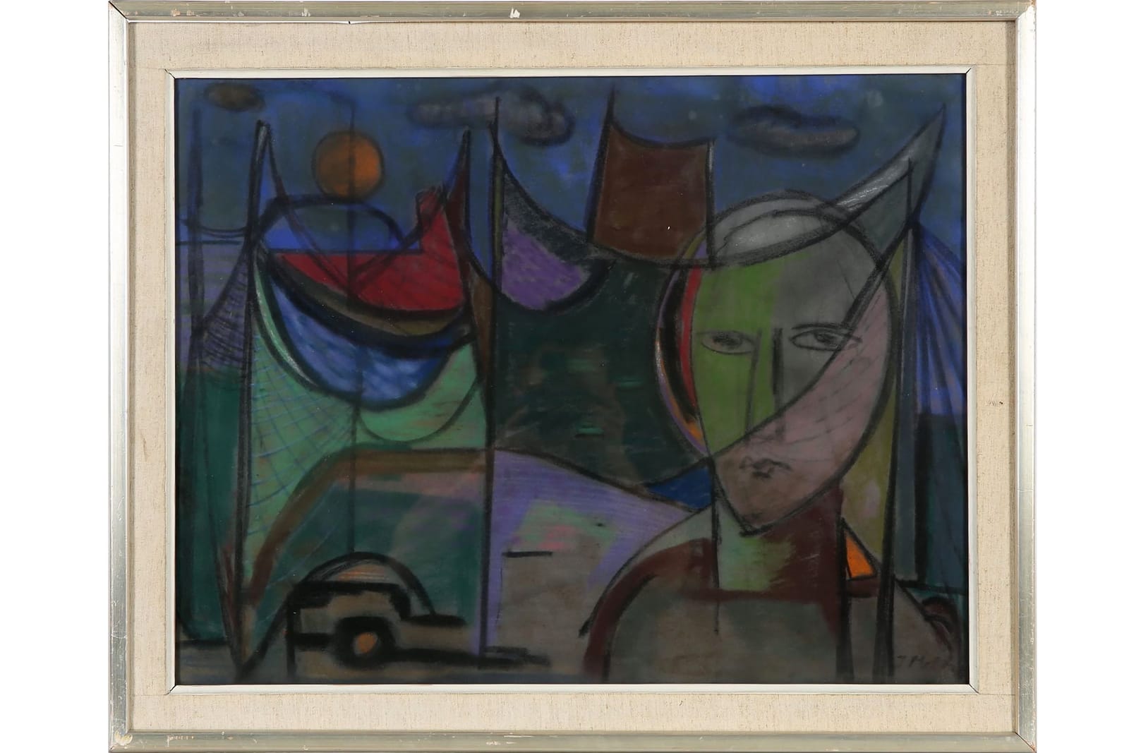 INGMAR MELKER-MELKERSSON (1918), pastell, komposition