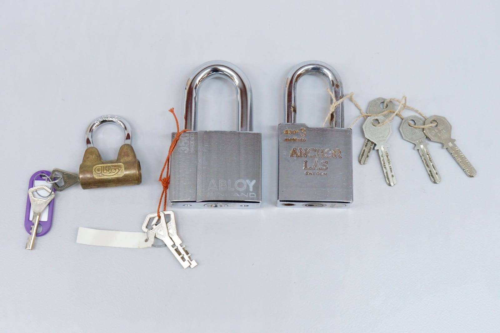 Hänglås, 3st, bla Abloy