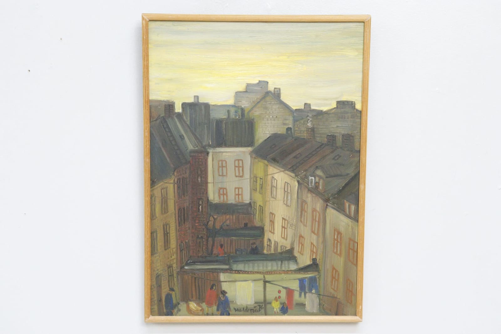 Åke Waldemar Larsson, Malmö-motiv, olja på pannå, signerad