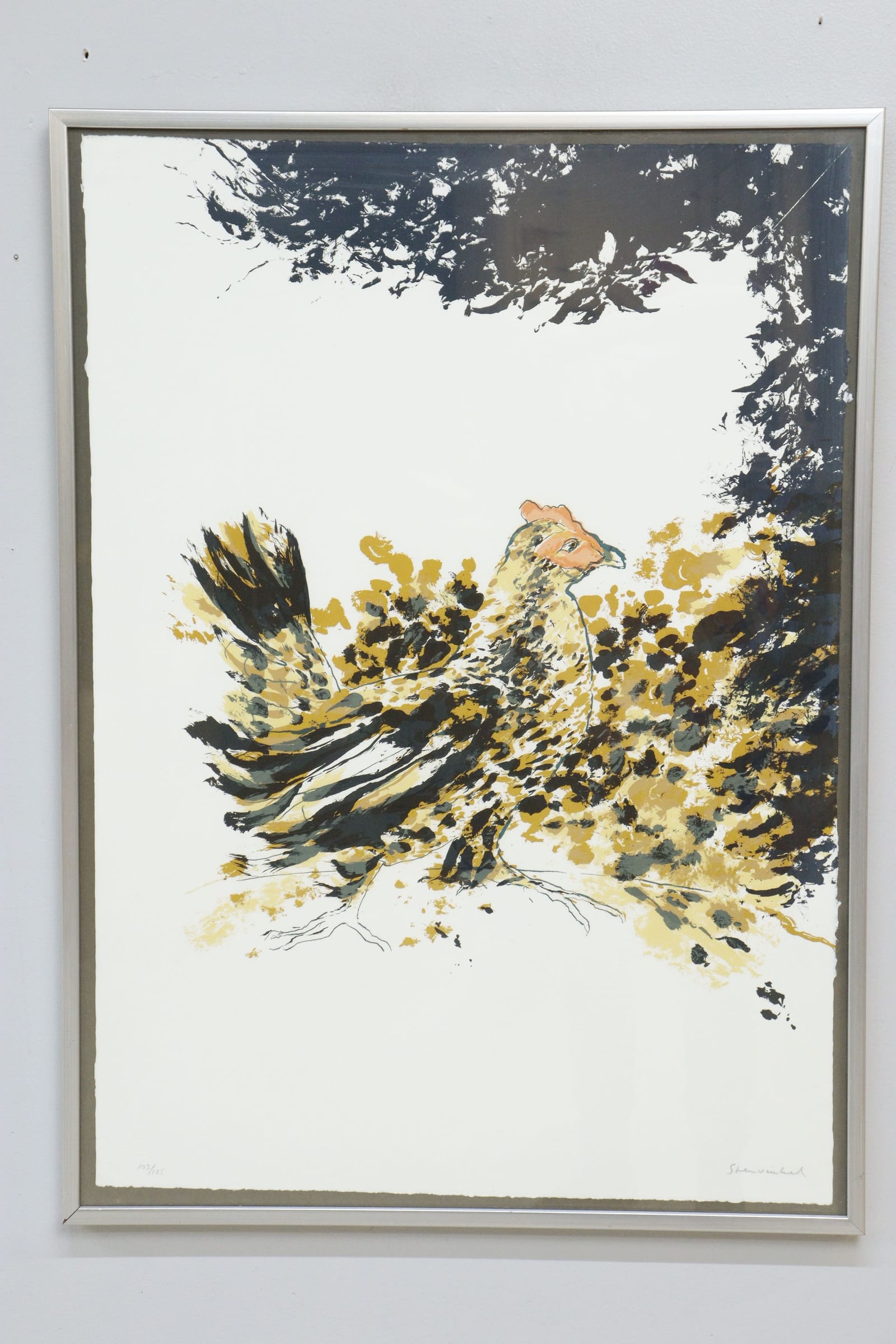 Jan Stenvinkel, serigrafi, "Hönan lilla jag", signerad