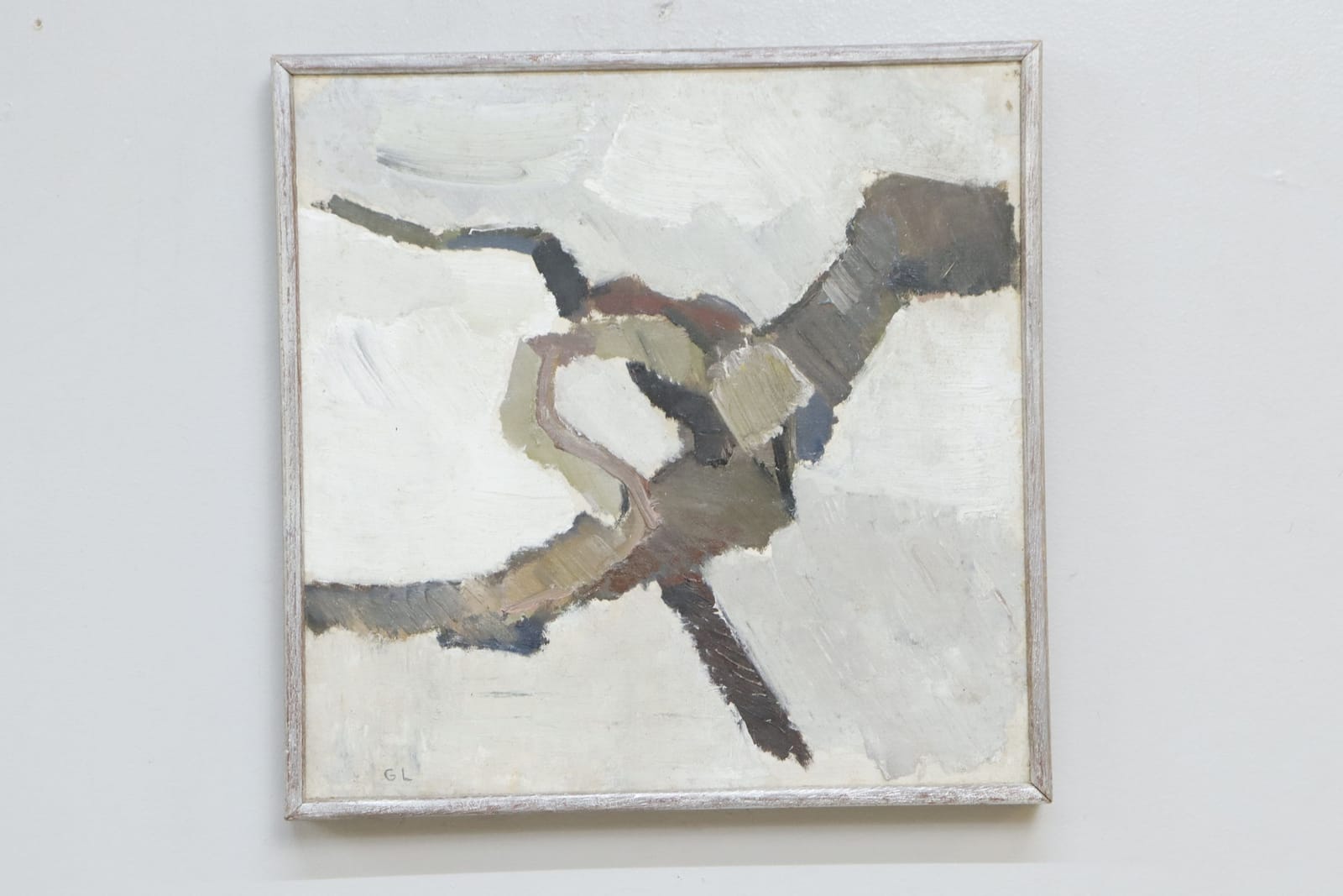 Gösta Lindqvist, "Gren", olja på pannå, signerad och daterad 1975