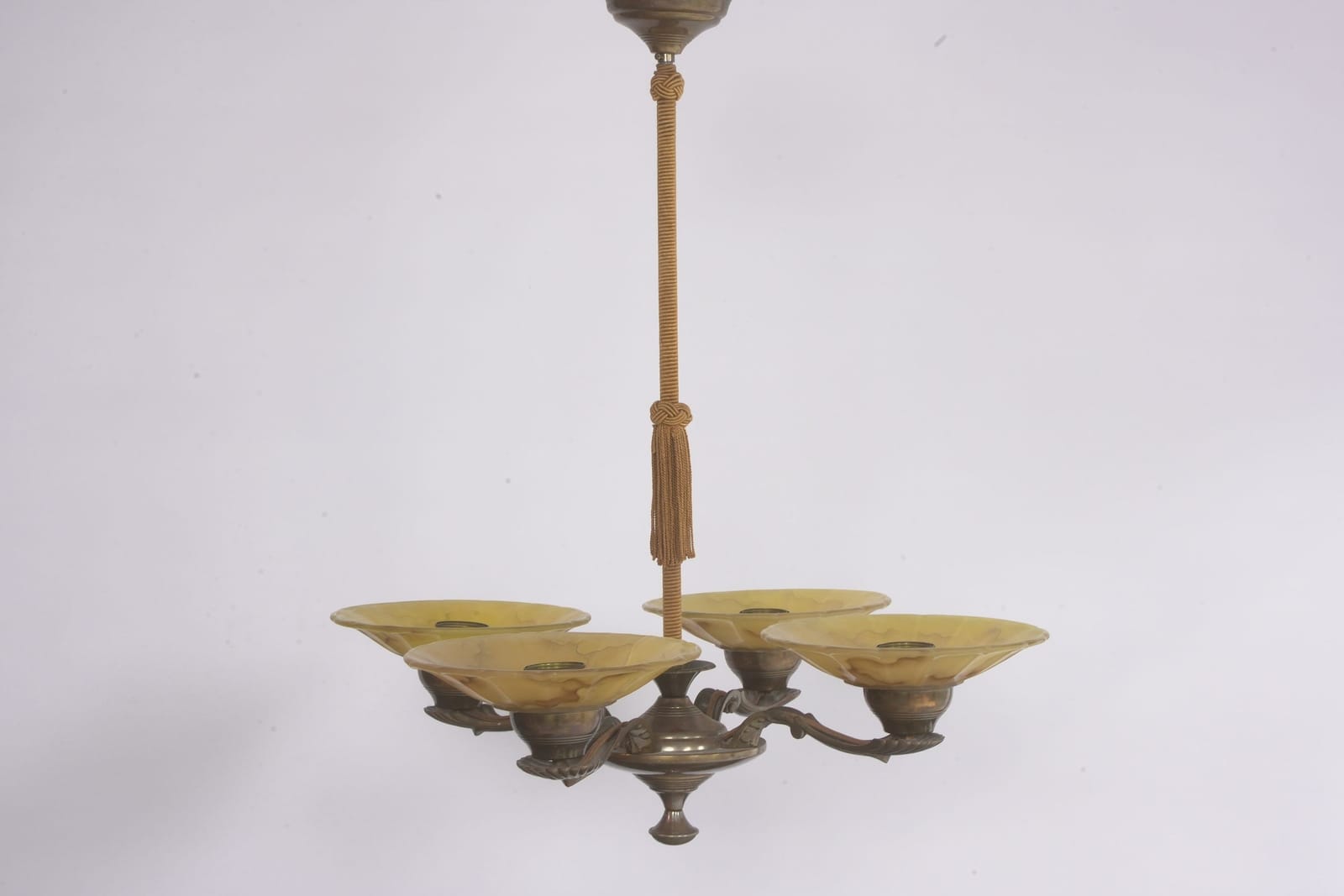 TAKLAMPA med glaskupor, 1920/1930-tal