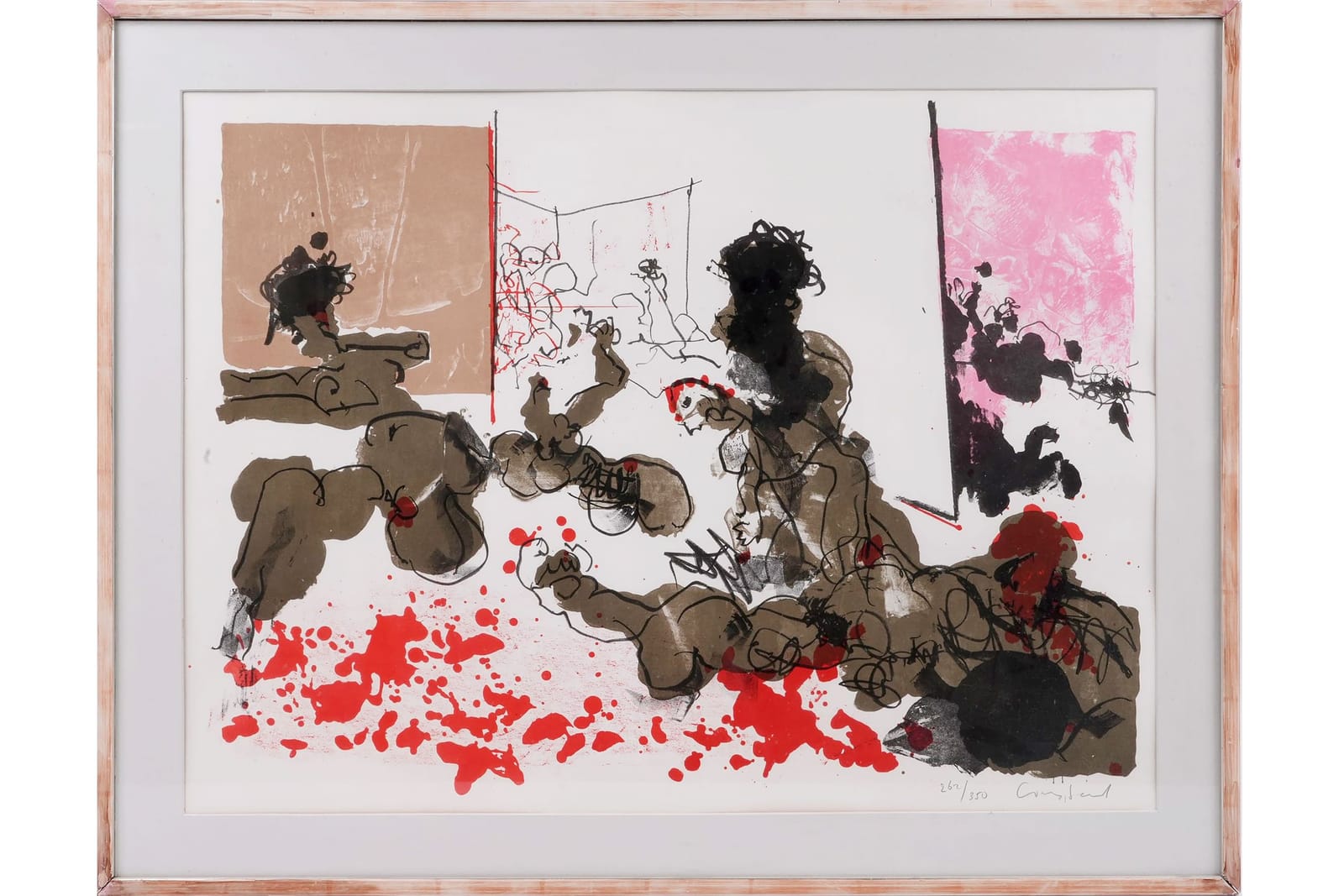 CONSTANT, Constant Anton Nieuwenhuys, (Nederländerna, 1920-2005), färglitografi, "Le Massacre", 1972