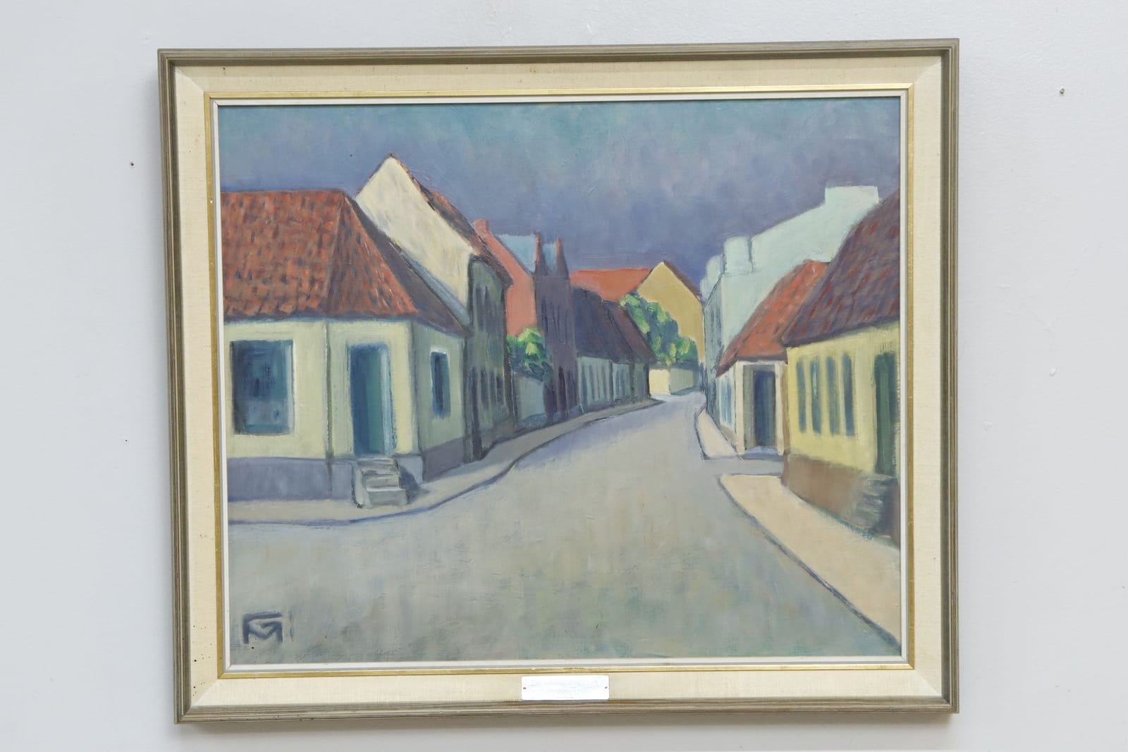 Oidentifierad konstnär, Simrishamnsmotiv, olja på pannå, monogramsignerad