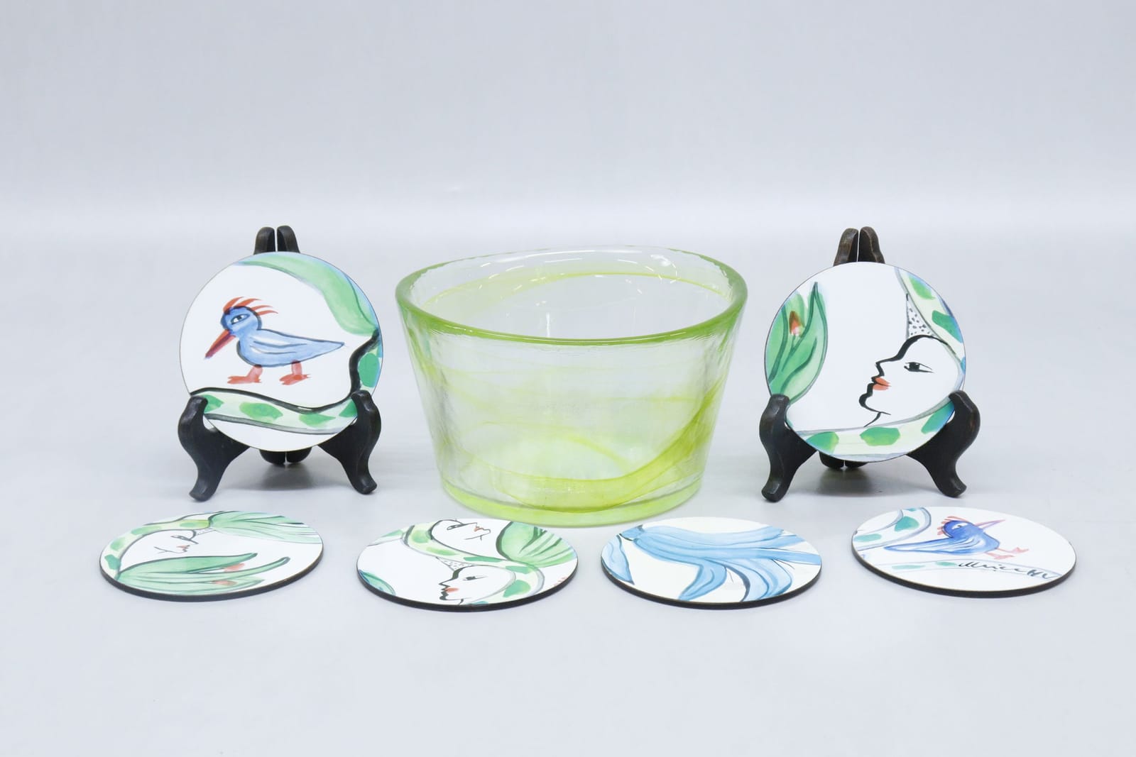 Ulrica Hydman Vallien, skål "Mine" samt coasters