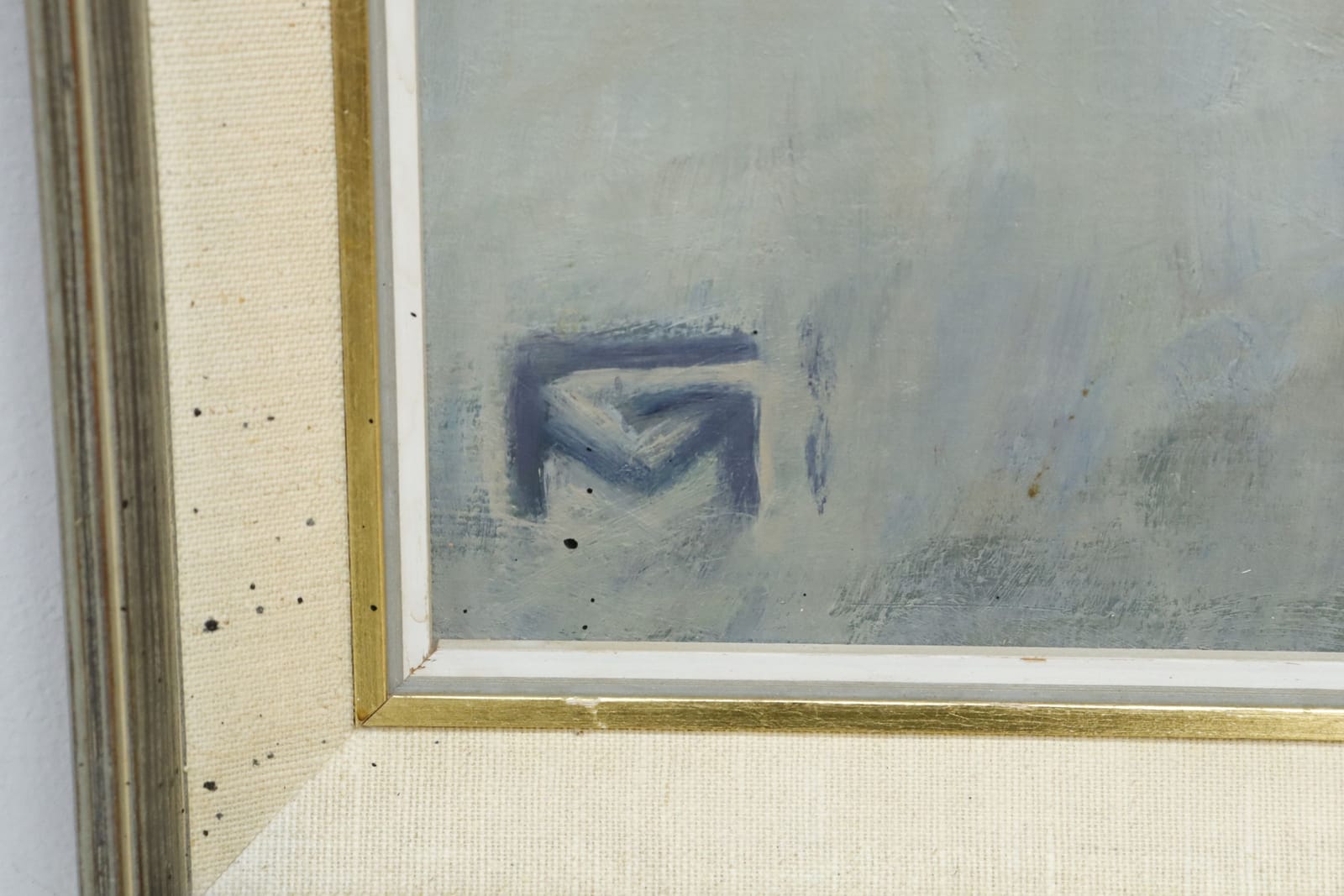 Oidentifierad konstnär, Simrishamnsmotiv, olja på pannå, monogramsignerad