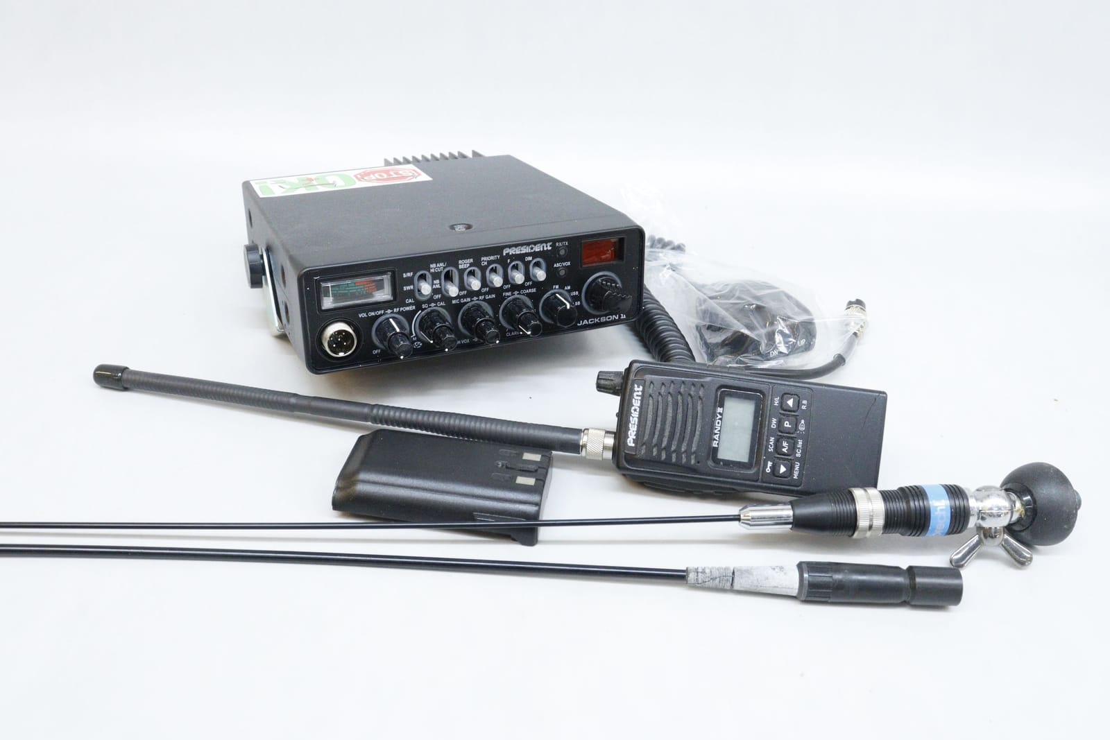 Comradio, fast och mobil, samt extra antenner