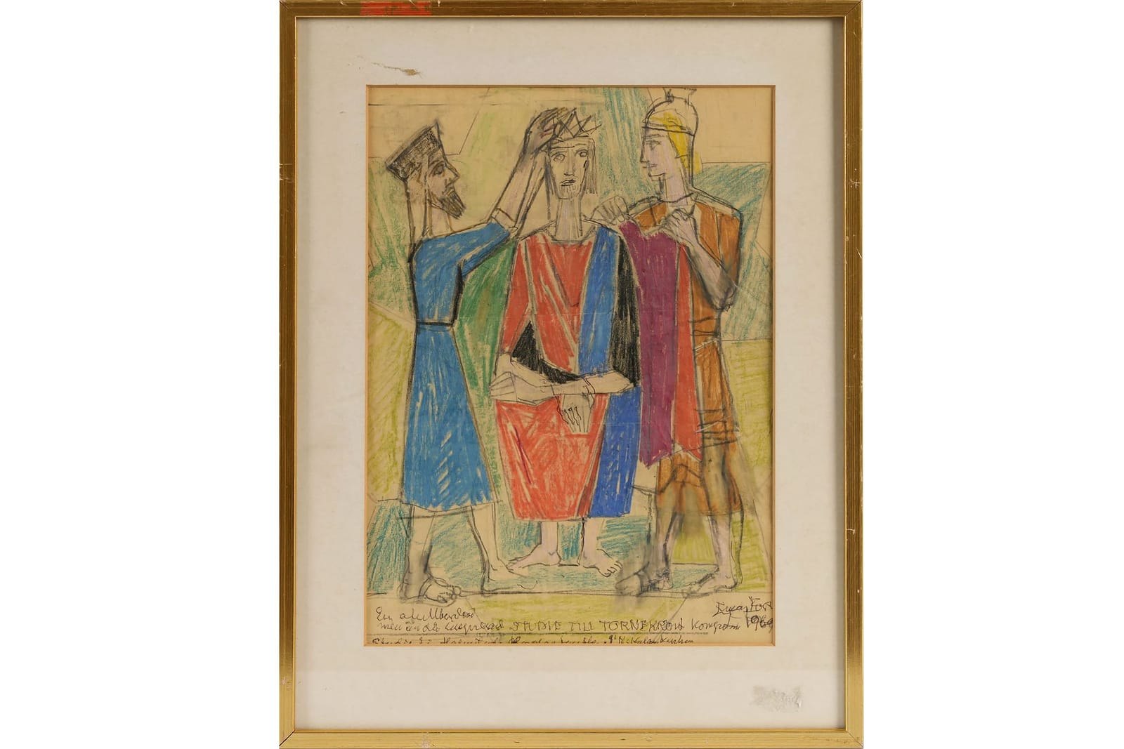 EINAR FORSETH (1892-1988), pastell, studie till törnekrona