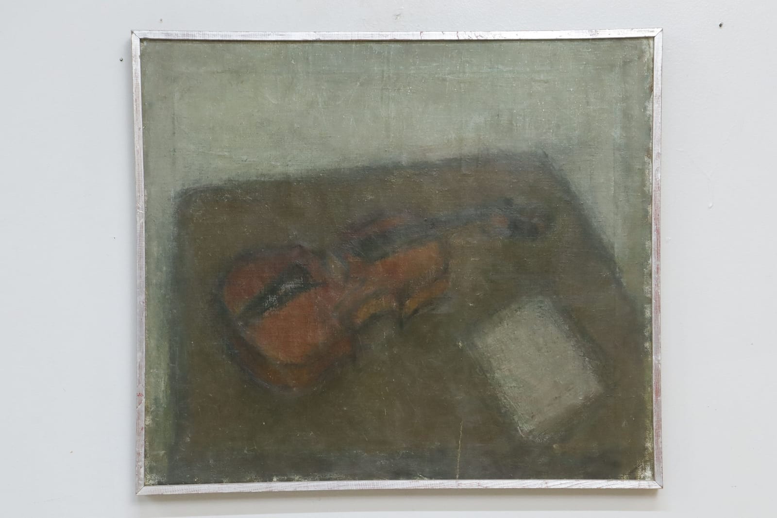 Gösta Lindqvist, "Fiol", olja på duk, svagt signerad