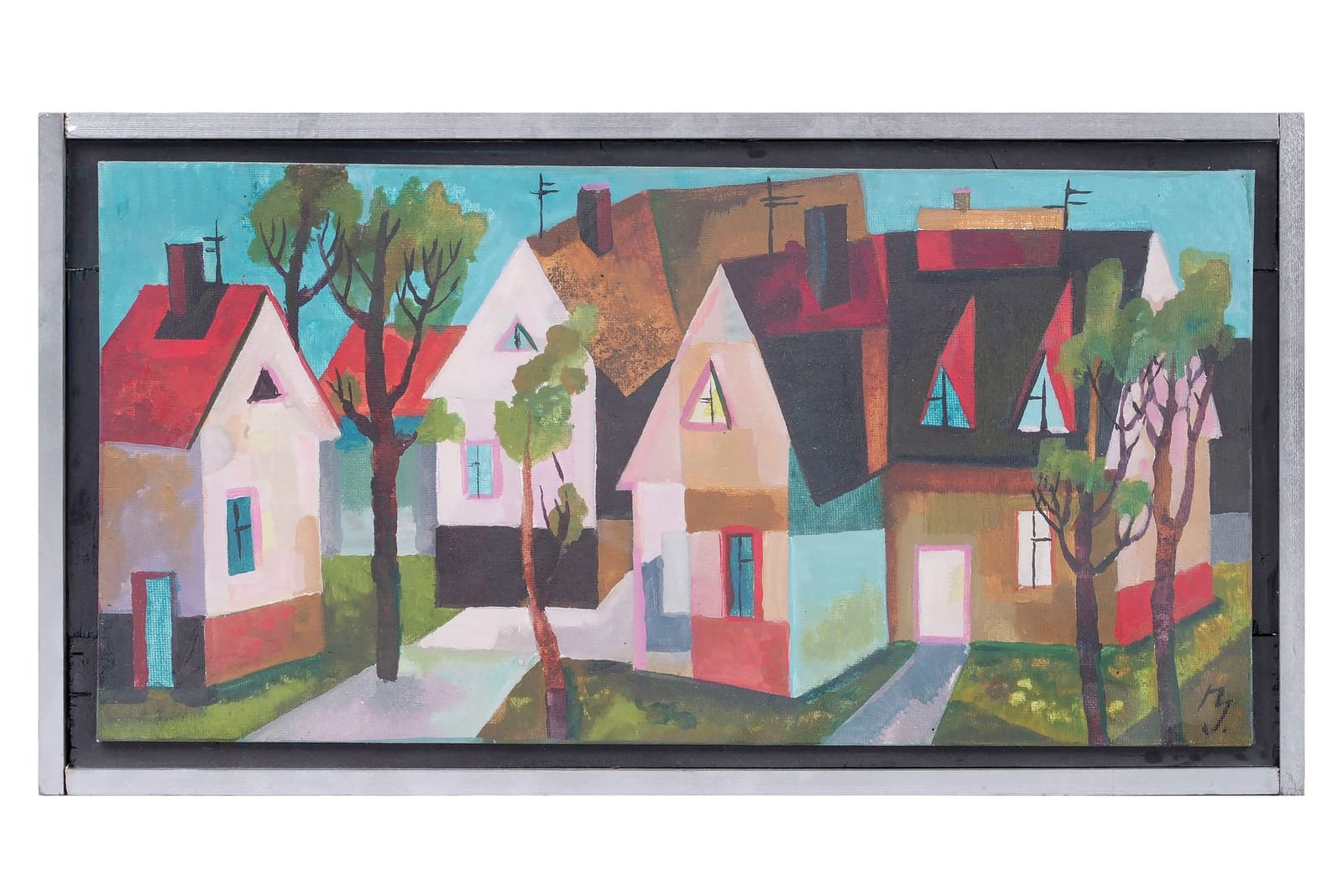 NATALIA JOHANSSON (Ryssland/Sverige, 1961), olja på pannå, "Lilla staden"