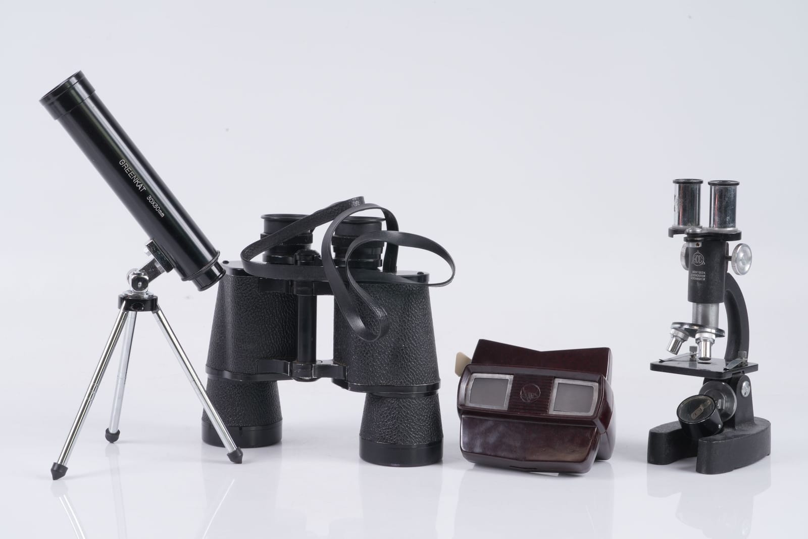 KIKARE, viewmaster, mikroskop, samt teleskop miniatyr, bl.a. Greenkat, Telemax