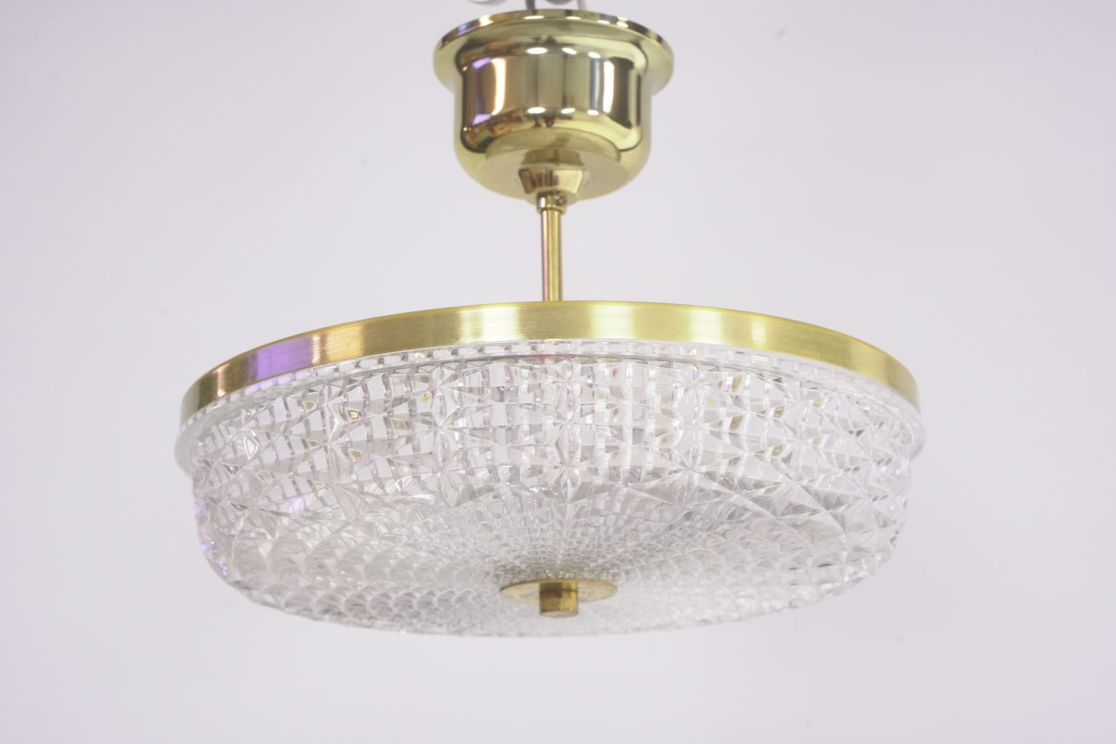 TAKLAMPA, glas, gulmetall, AB G.B. Wiberg, Lomma, 1970/1980-tal