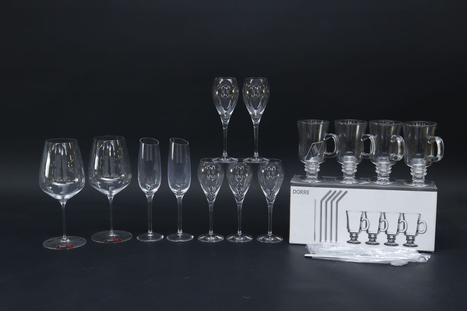 Diverse glas, bla Riedel, Dorre och Spiegelau