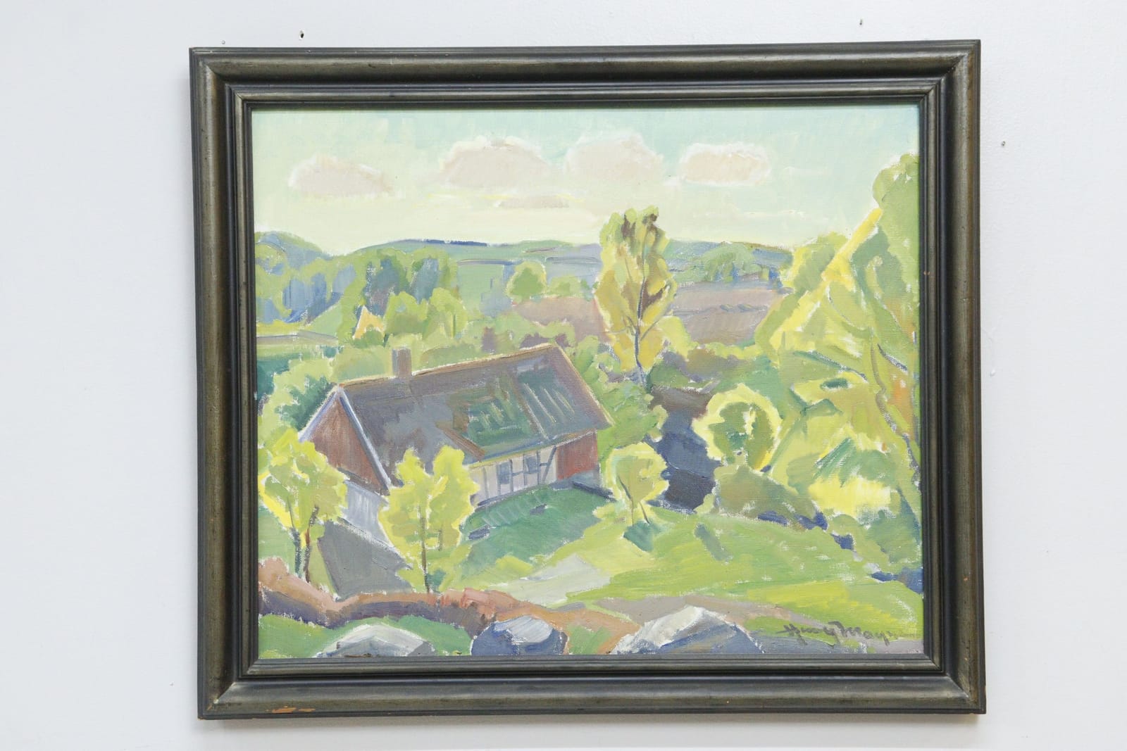 Henry Mayne, olja på duk, "Korsvikeshus", signerad