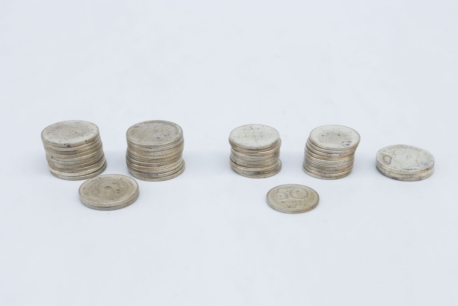 Mynt, silver, Serige, 25st 1kr samt 21st 50öre