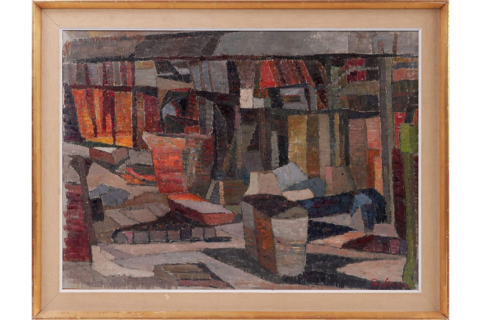 RUNE SÖDERBERG (1915-1997), olja på pannå, "Maskinverket"