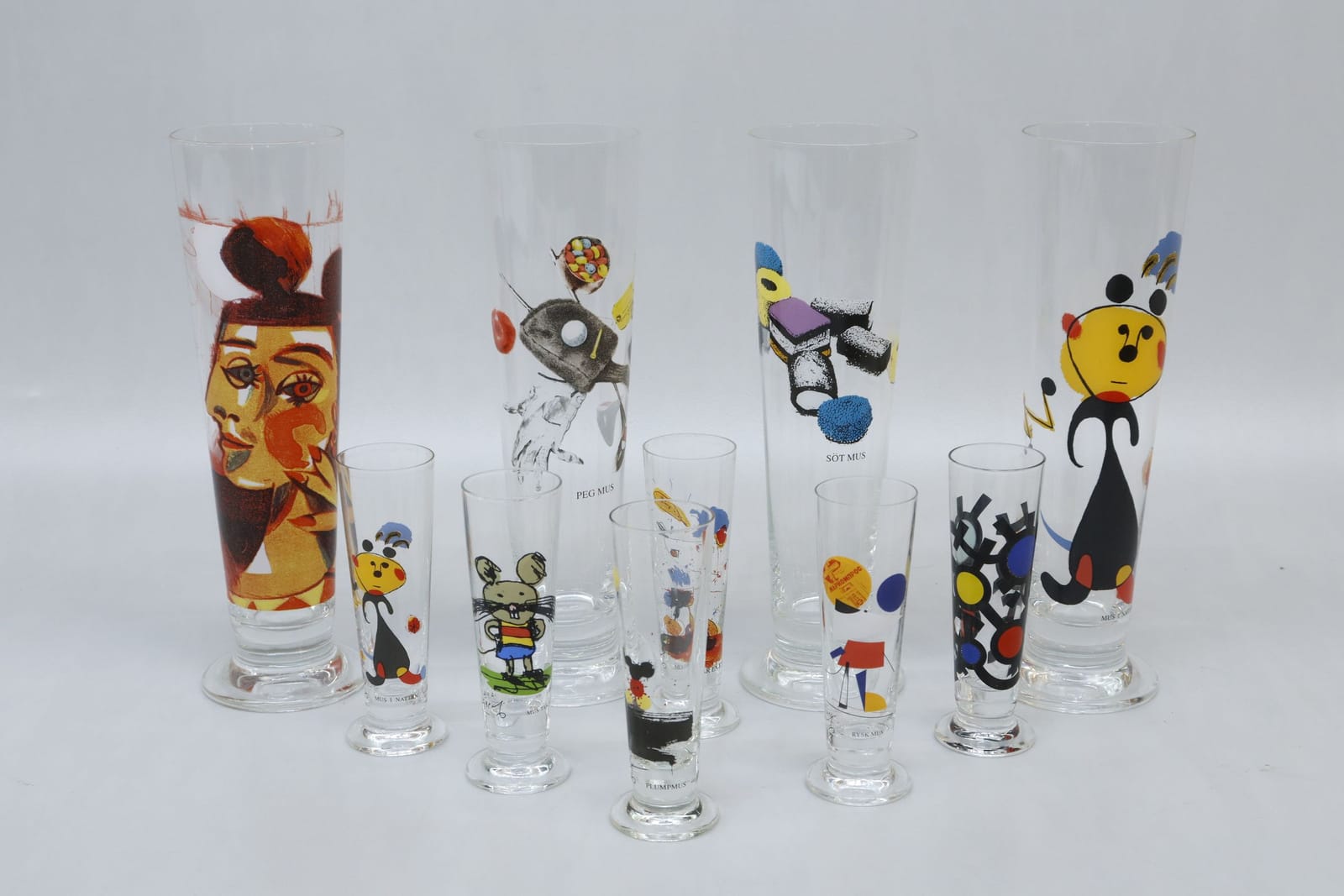 Öl- och snapsglas, 4+6st, Lasse Åberg