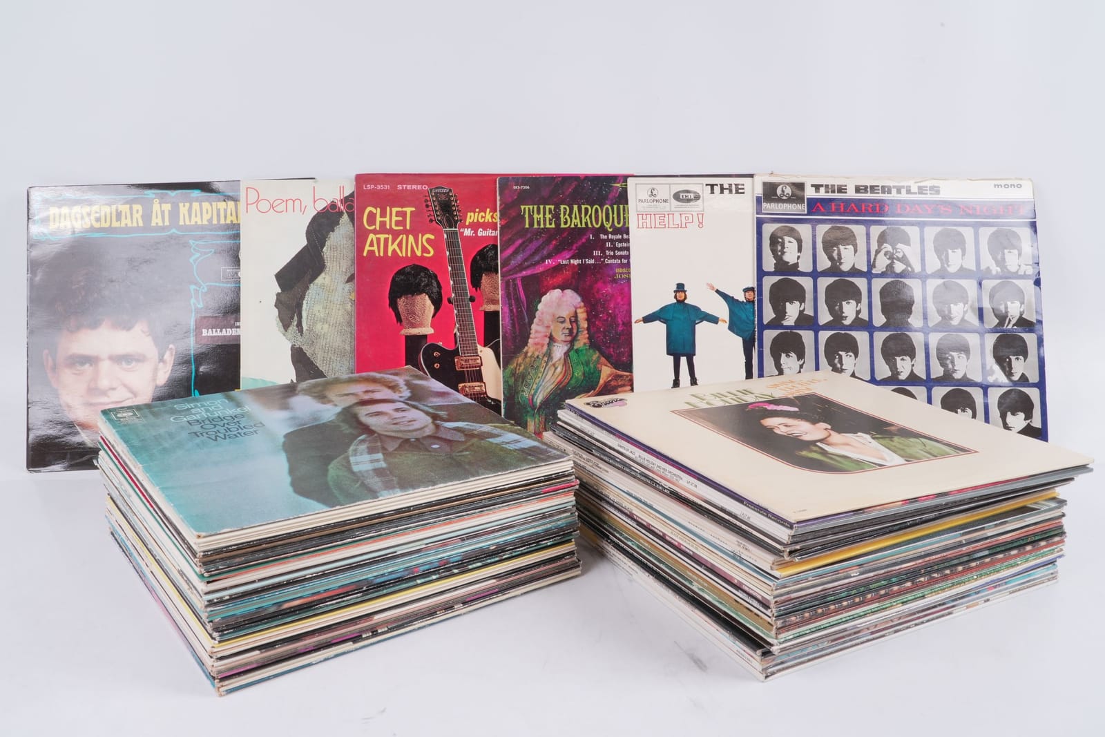 PARTI med LP-SKIVOR, bl.a. The Beatles, Fred Åkerström, Cornelis Vreeswijk