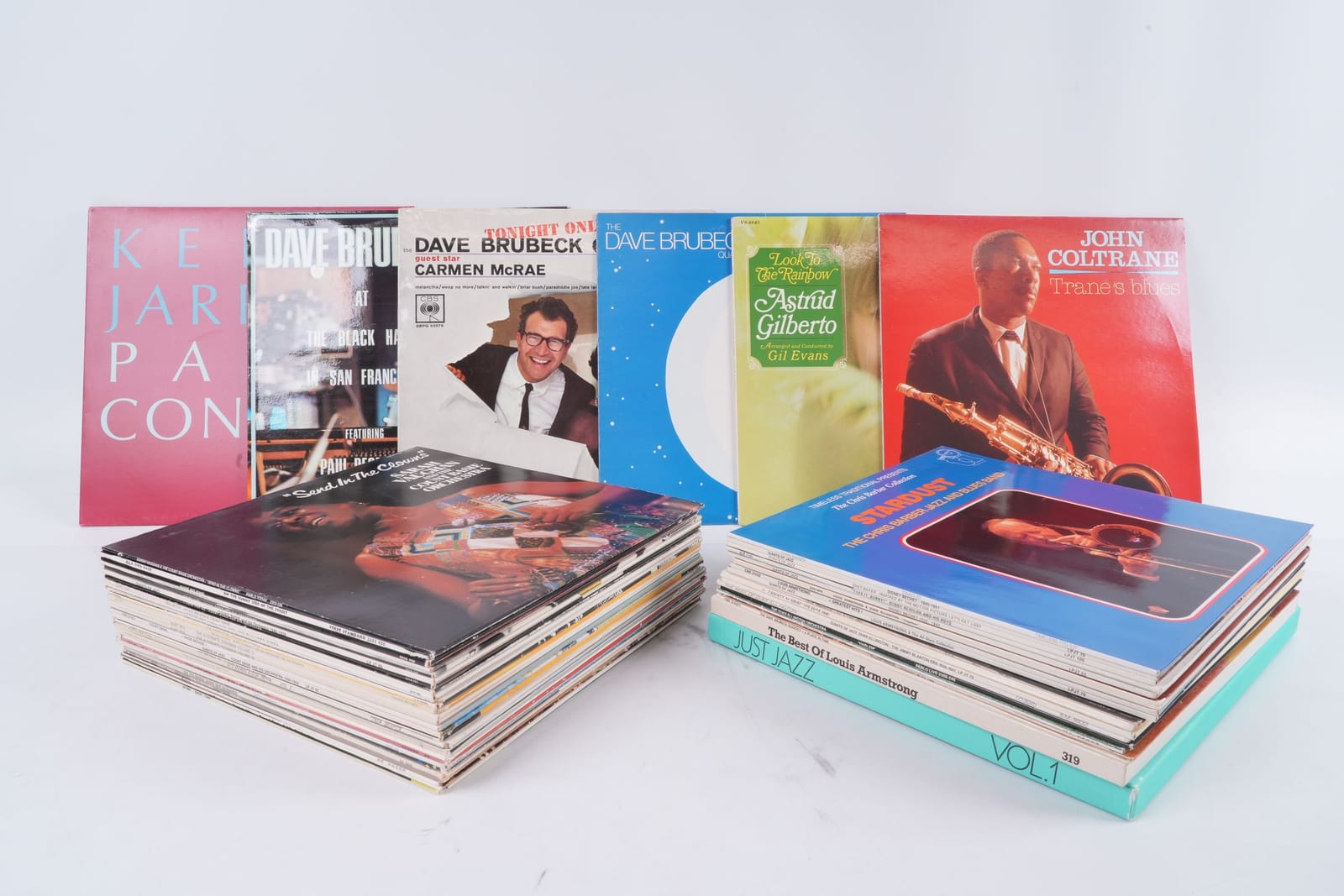 PARTI med LP-SKIVOR, bl.a. John Coltrane, Astrud Gilberto, Keith Jarrett