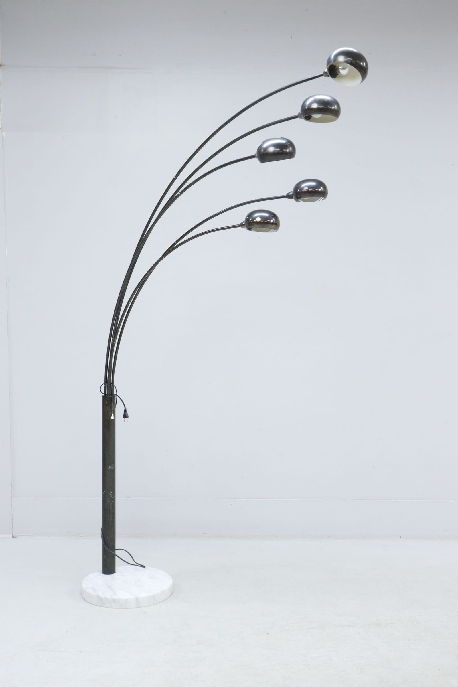 Golvlampa, 5-armad, Lyktan, metall på marmorfot