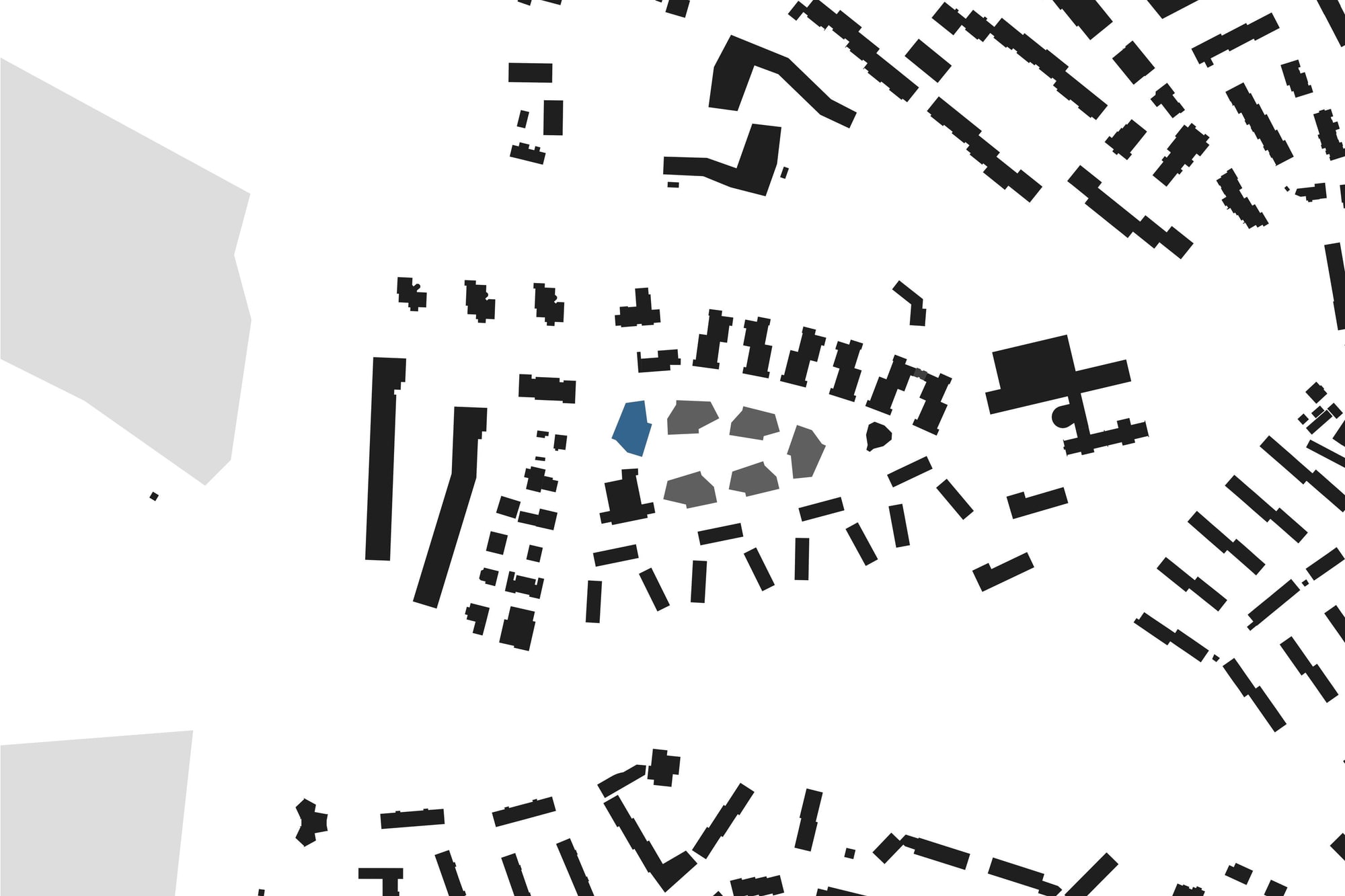 4034 K Schwarzplan Gebaeude blau