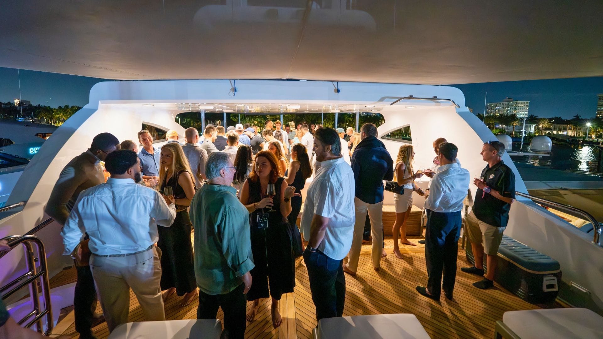 a party onboard an iyc yacht during the FLIBS 2025