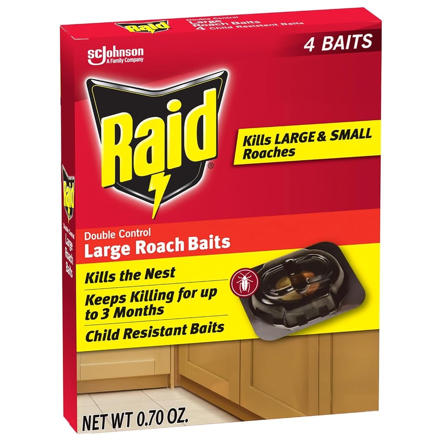 Raid Large Roach Baits, Kills Roaches for 3 Months, 4pk
