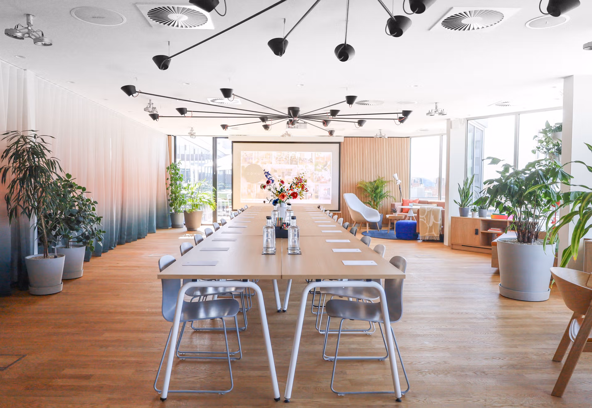 15 Zoku Amsterdam ME Think Bigger Room 1 2 Event Space Boardroom Setup
