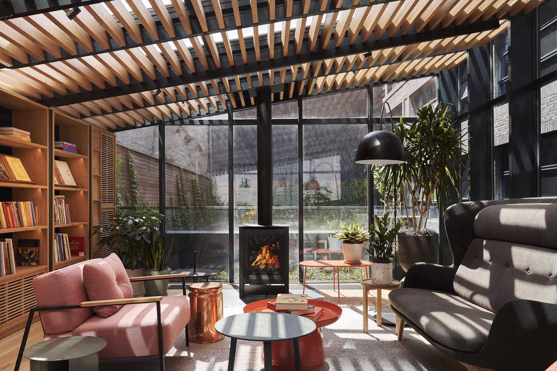547 West 47th Street Glasshouse w Fireplace Credit Adrian Gaut