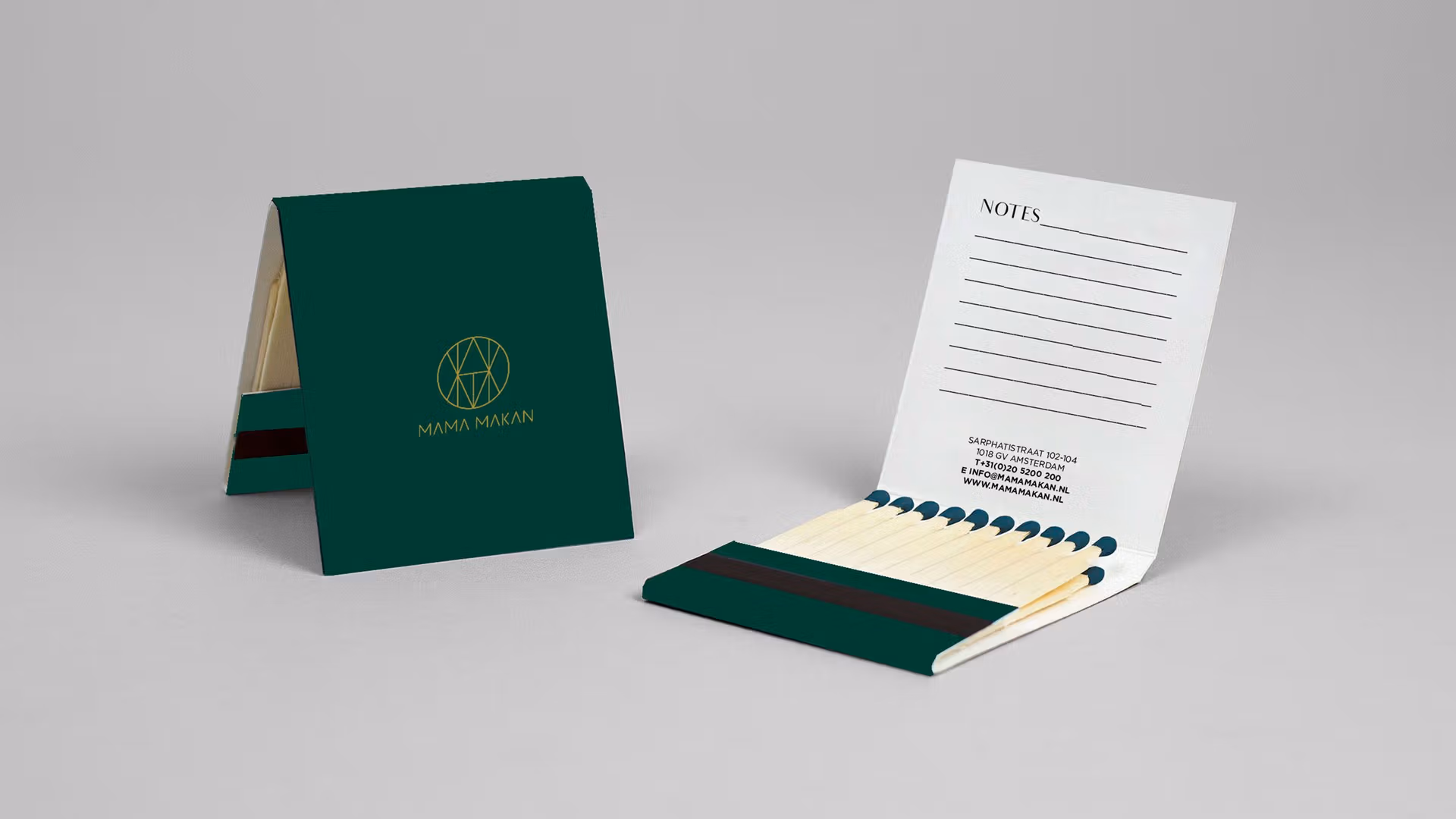 Mamamakan identity matchbook