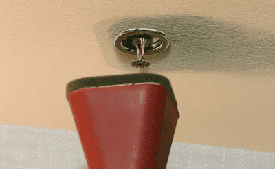 
                    
                    Covering a sprinkler head
                          