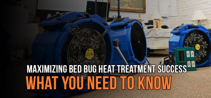 
                    Maximizing bed bug heat treatment success with blue heating equipment and control panel, emphasizing effective eradication strategies for bed bug infestations.
                          