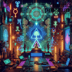 145°, South Node in purva phalguni Cyberpunk artwork