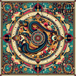 109°, Ascendant in ashlesha Islamic Art artwork