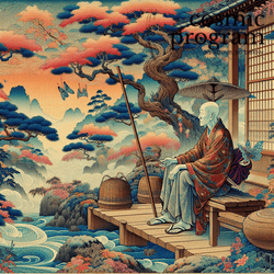 185°, Moon in Libra, Traditional Japanese Art artwork