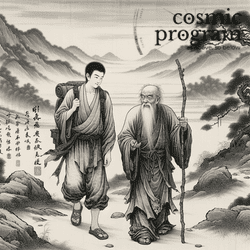 348°, Chiron in Pisces, Traditional Chinese Art artwork