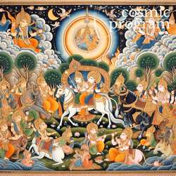 77°, Mercury in ardra Indian Phad Painting artwork
