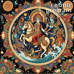 96°, Sun in pushya Indian Phad Painting artwork