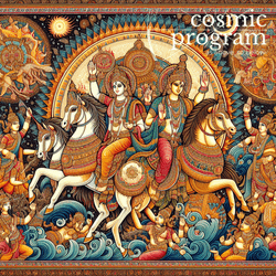 128°, Mars in magha Indian Phad Painting artwork