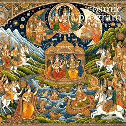135°, Chiron in purva phalguni Indian Phad Painting artwork