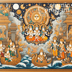 204°, South Node in vishakha Indian Phad Painting artwork