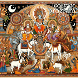 246°, Uranus in mula Indian Phad Painting artwork