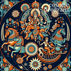 265°, Ascendant in purva ashadha Indian Phad Painting artwork
