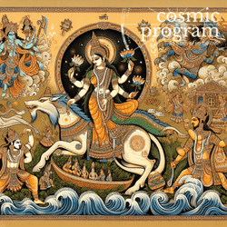 280°, South Node in shravana Indian Phad Painting artwork