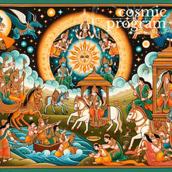 337°, South Node in uttara bhadrapada Indian Phad Painting artwork