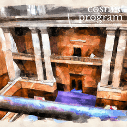 277°, South Node in Capricorn, Courtroom sketch using pastels and watercolours artwork