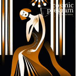 252°, Moon in Sagittarius, Art Deco artwork