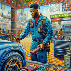325°, Moon in Aquarius, Afrofuturism artwork